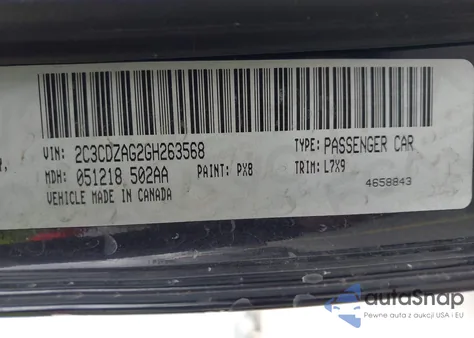 2016 Dodge Challenger Sxt z USA, uszkodzony, nr VIN 2C3CDZAG2GH263568